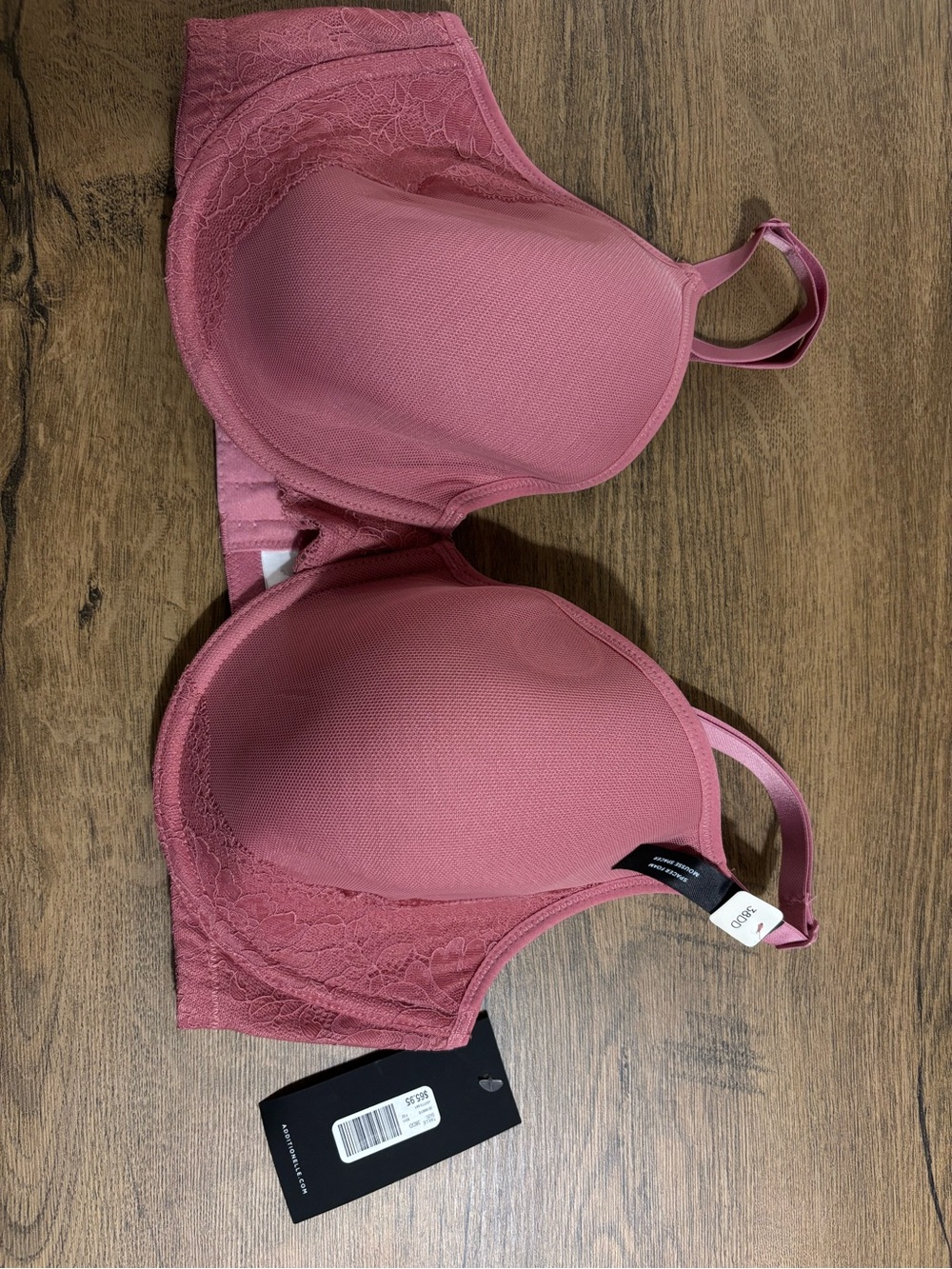Rose Pink Lace-Trim Bra